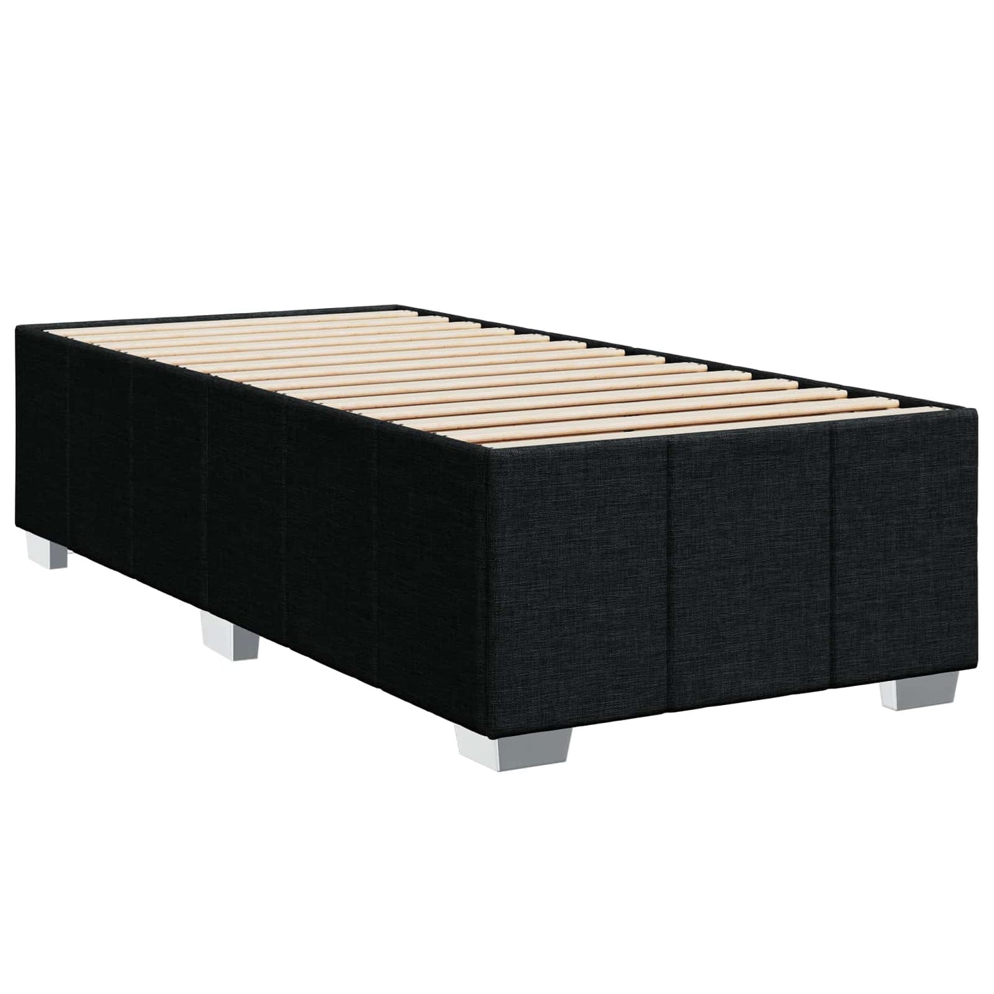 LED boksmadrasseng med madras Sort 100 x 200 cm Stof