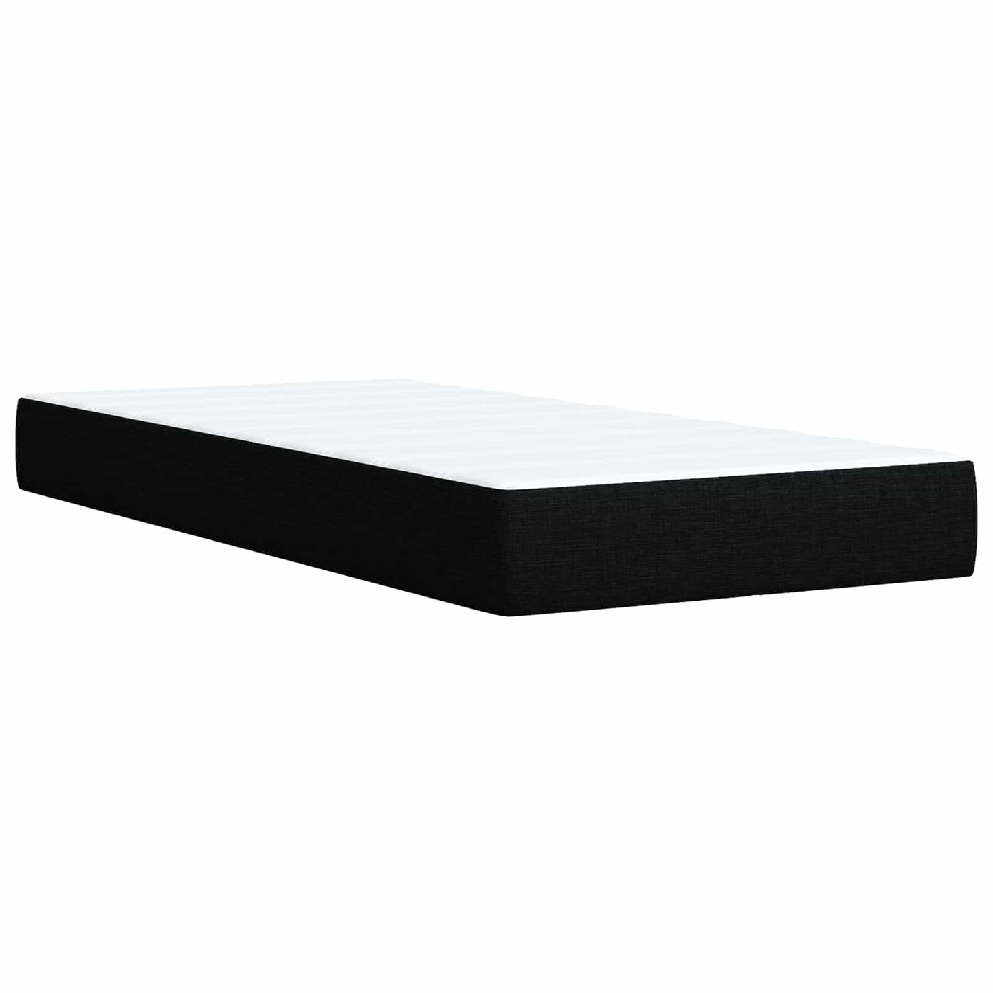 LED boksmadrasseng med madras Sort 100 x 200 cm Stof