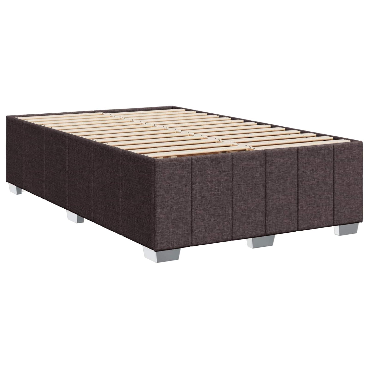 LED boksmadrasseng med madras Mørk Brun 120 x 190 cm Stof