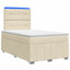 LED boksmadrasseng med madras Cremefarvet 120 x 190 cm Stof