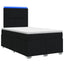 LED boksmadrasseng med madras Sort 120 x 190 cm Stof