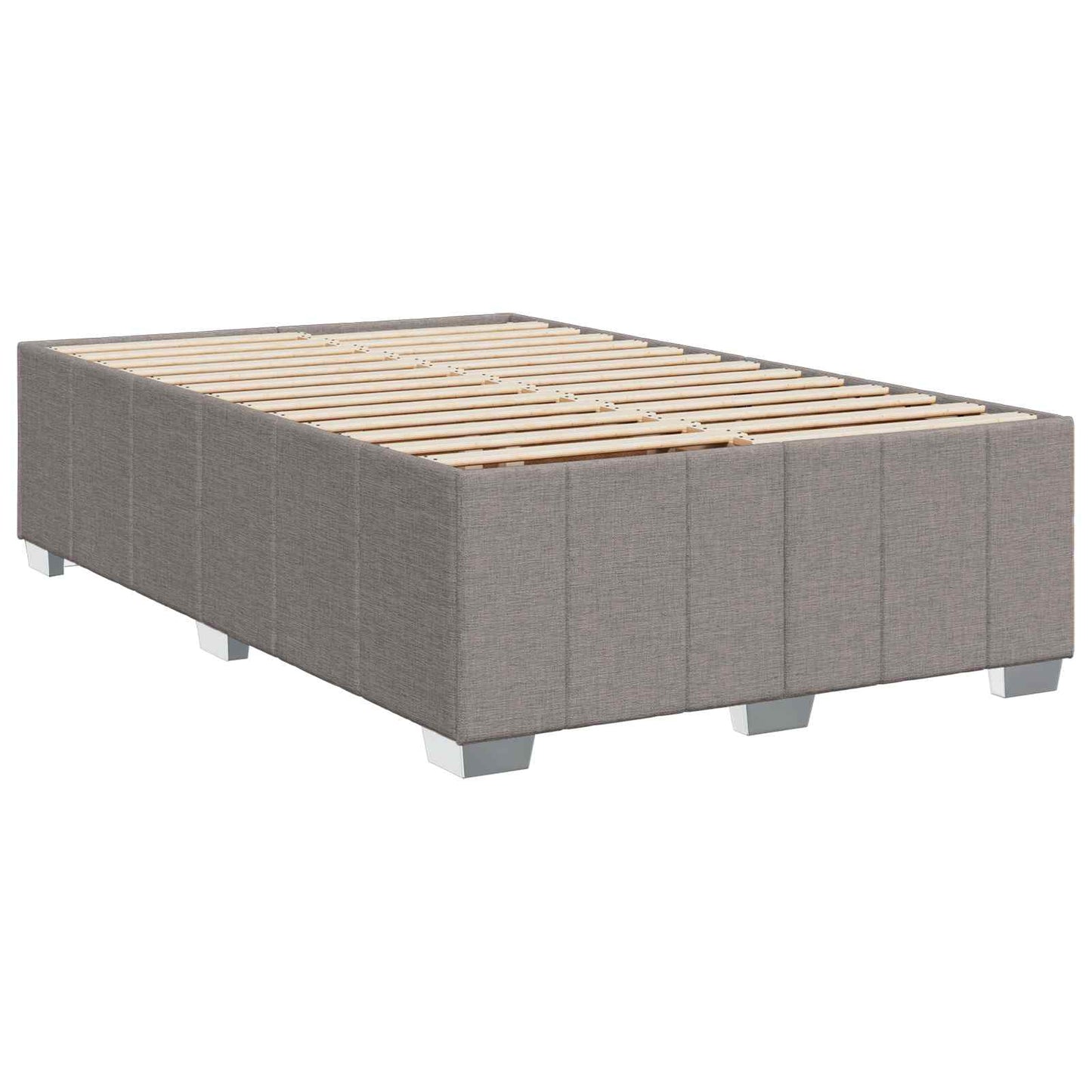 LED boksmadrasseng med madras Gråbrun 120 x 190 cm Stof