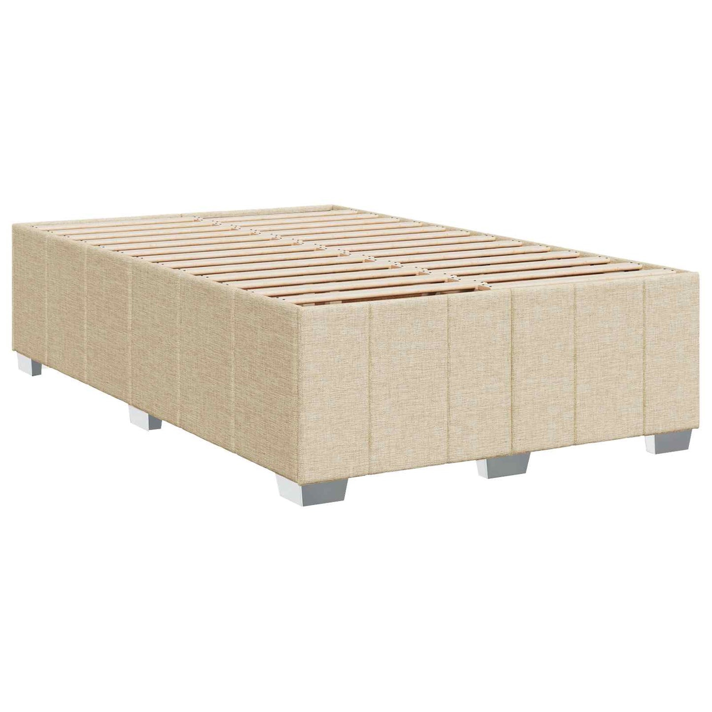 LED boksmadrasseng med madras Cremefarvet 120 x 190 cm Stof
