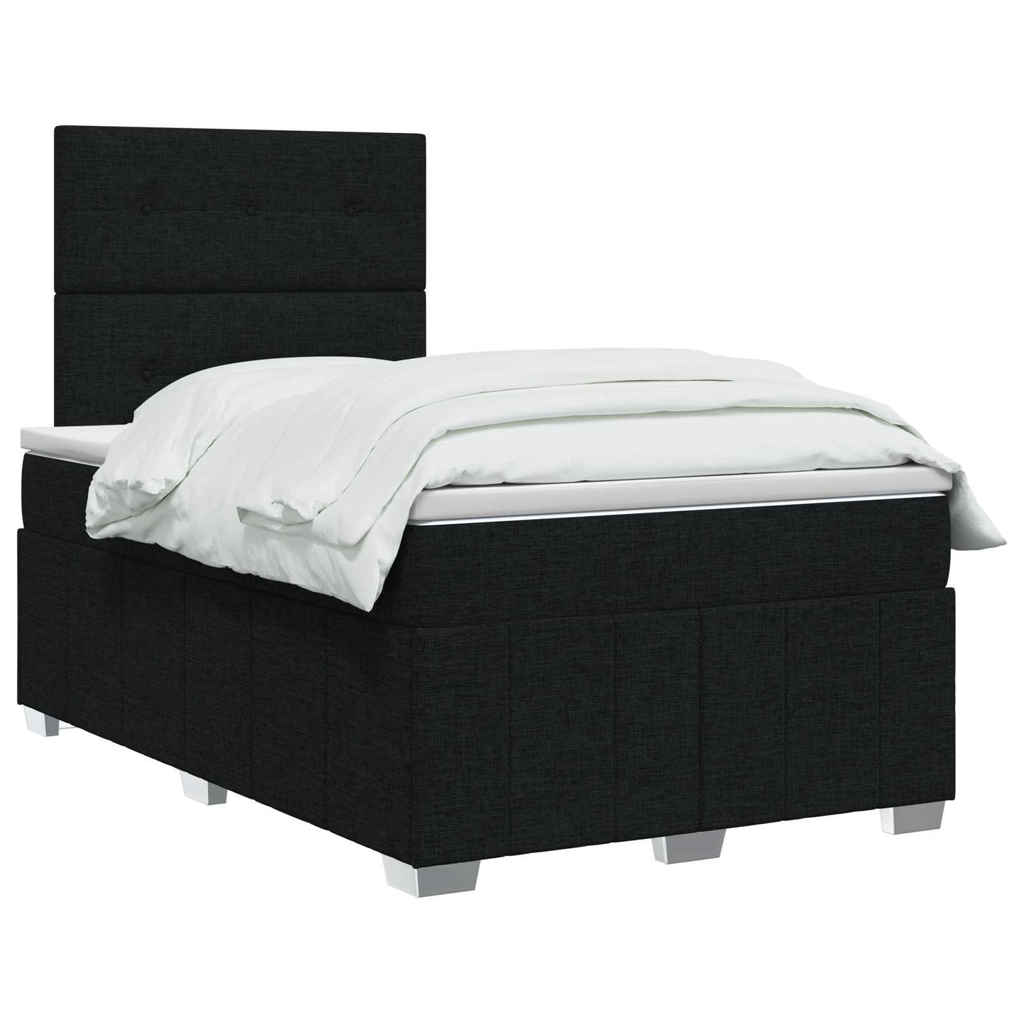 LED boksmadrasseng med madras Sort 120 x 200 cm Stof