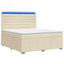 LED boksmadrasseng med madras Cremefarvet 140 x 190 cm Stof