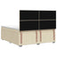 LED boksmadrasseng med madras Cremefarvet 140 x 190 cm Stof