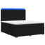 LED boksmadrasseng med madras Sort 140 x 190 cm Stof