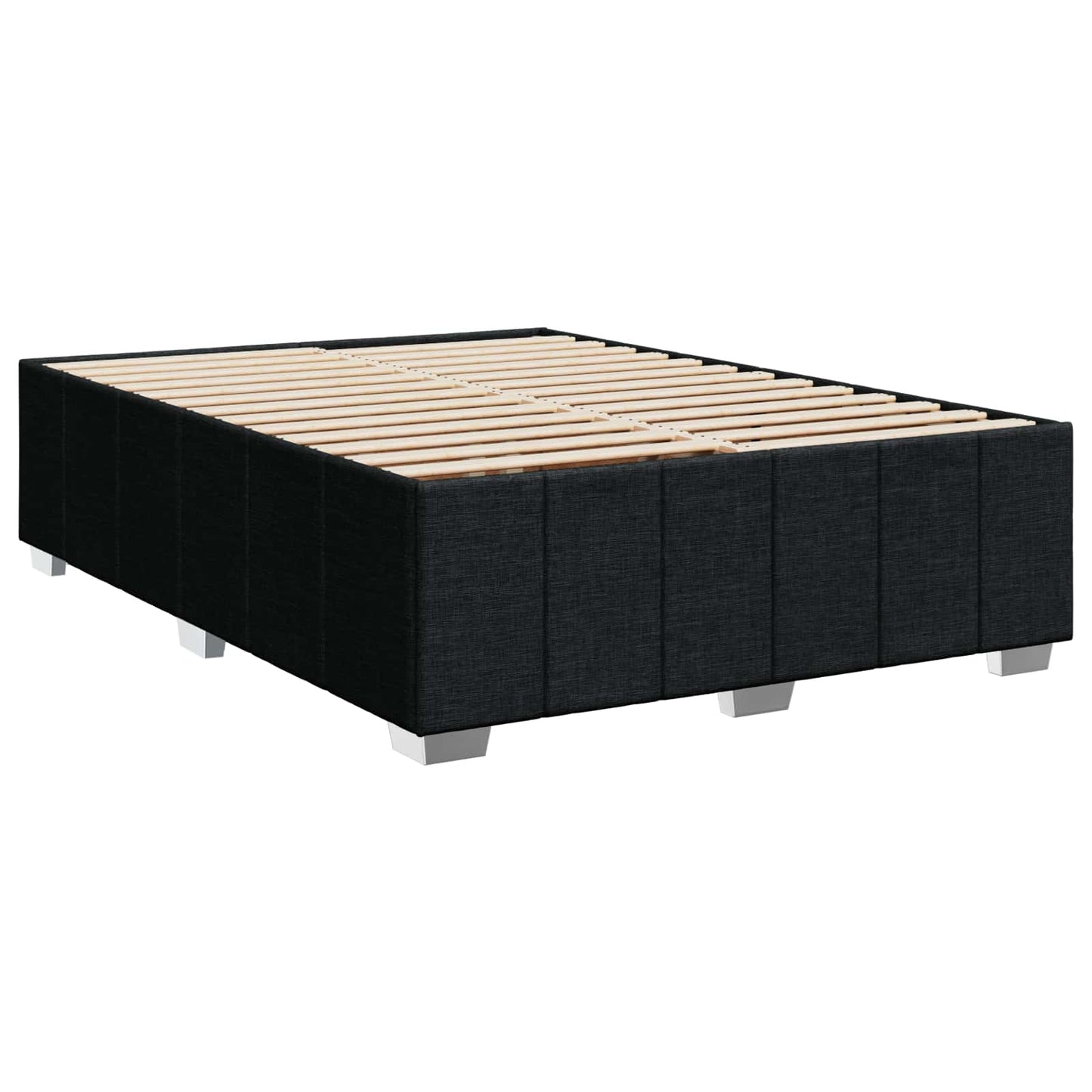LED boksmadrasseng med madras Sort 140 x 190 cm Stof