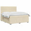 LED boksmadrasseng med madras Cremefarvet 140 x 200 cm Stof