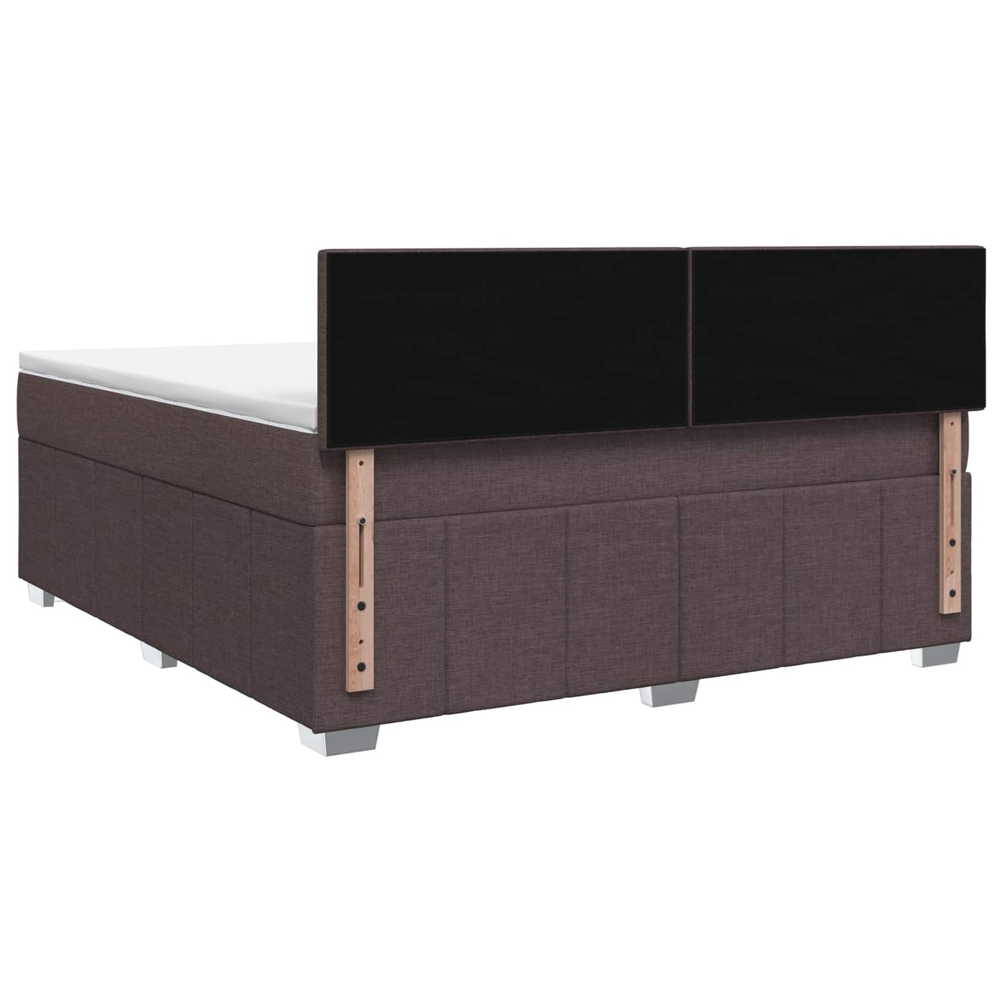 LED boksmadrasseng med madras Mørk Brun 180 x 200 cm Stof