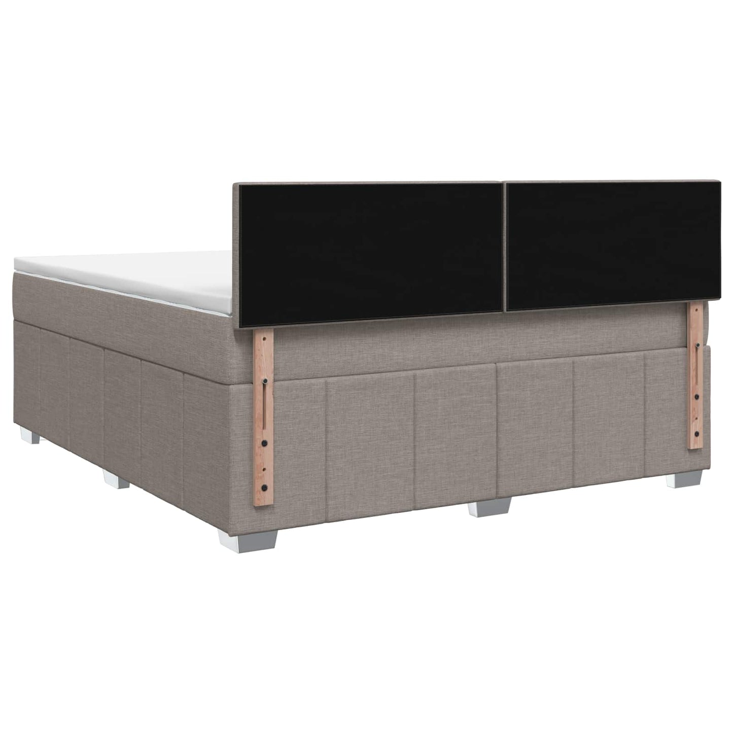 LED boksmadrasseng med madras Gråbrun 180 x 200 cm Stof