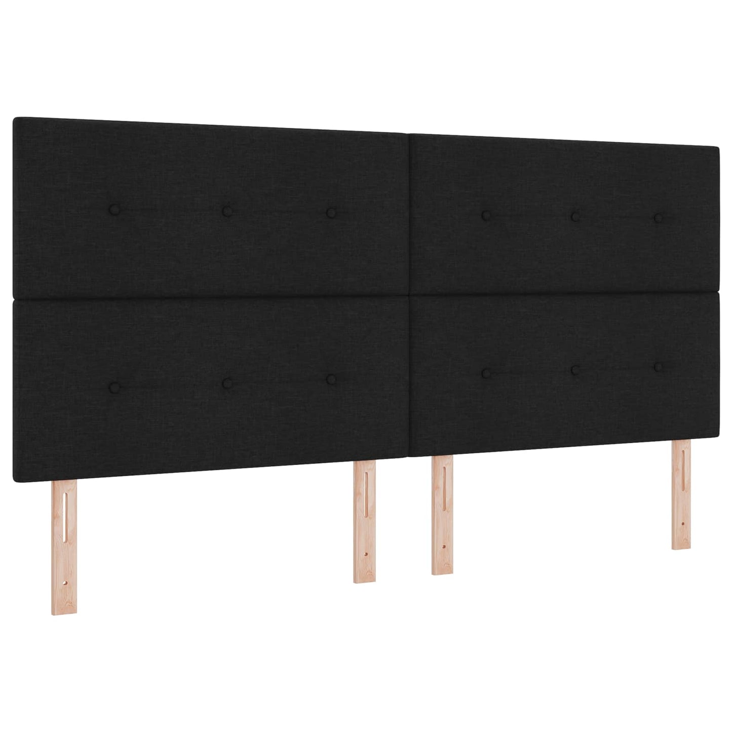 LED boksmadrasseng med madras Sort 200 x 200 cm Stof