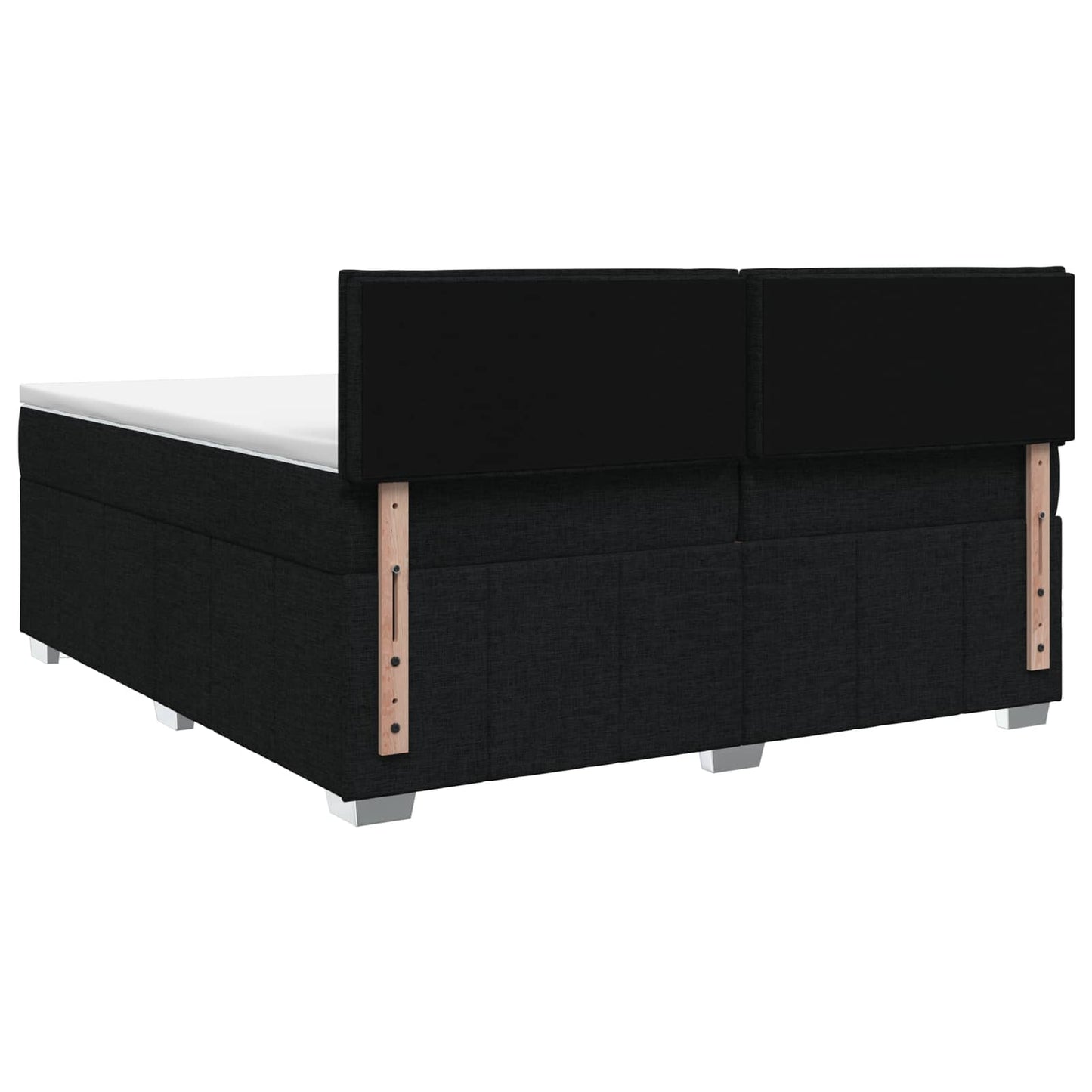 LED boksmadrasseng med madras Sort 200 x 200 cm Stof