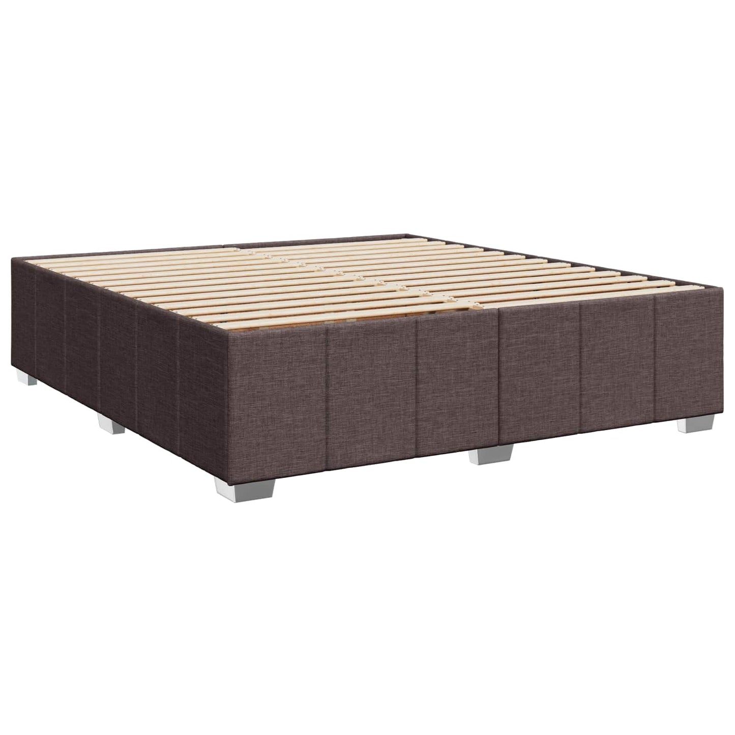LED boksmadrasseng med madras Mørk Brun 200 x 200 cm Stof
