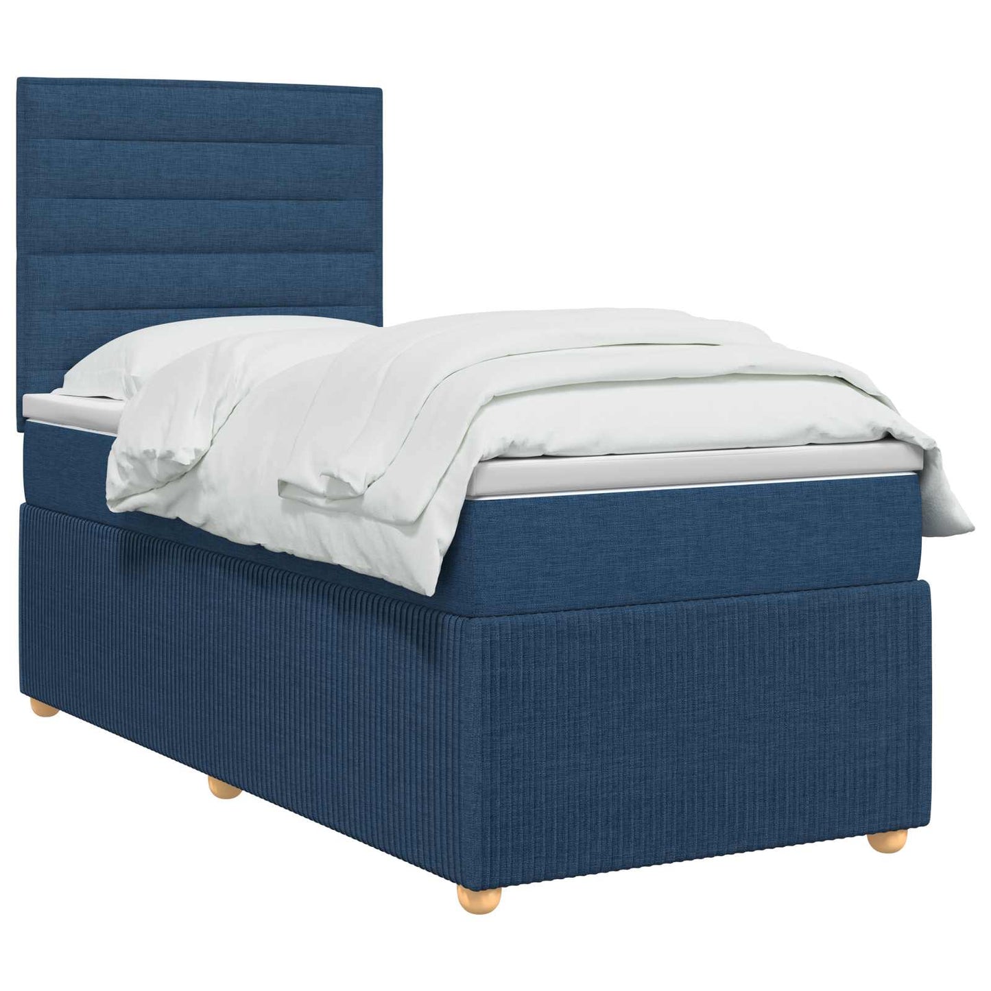 LED boksmadrasseng med madras Blå 80 x 200 cm Stof