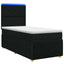 LED boksmadrasseng med madras Sort 80 x 200 cm Stof