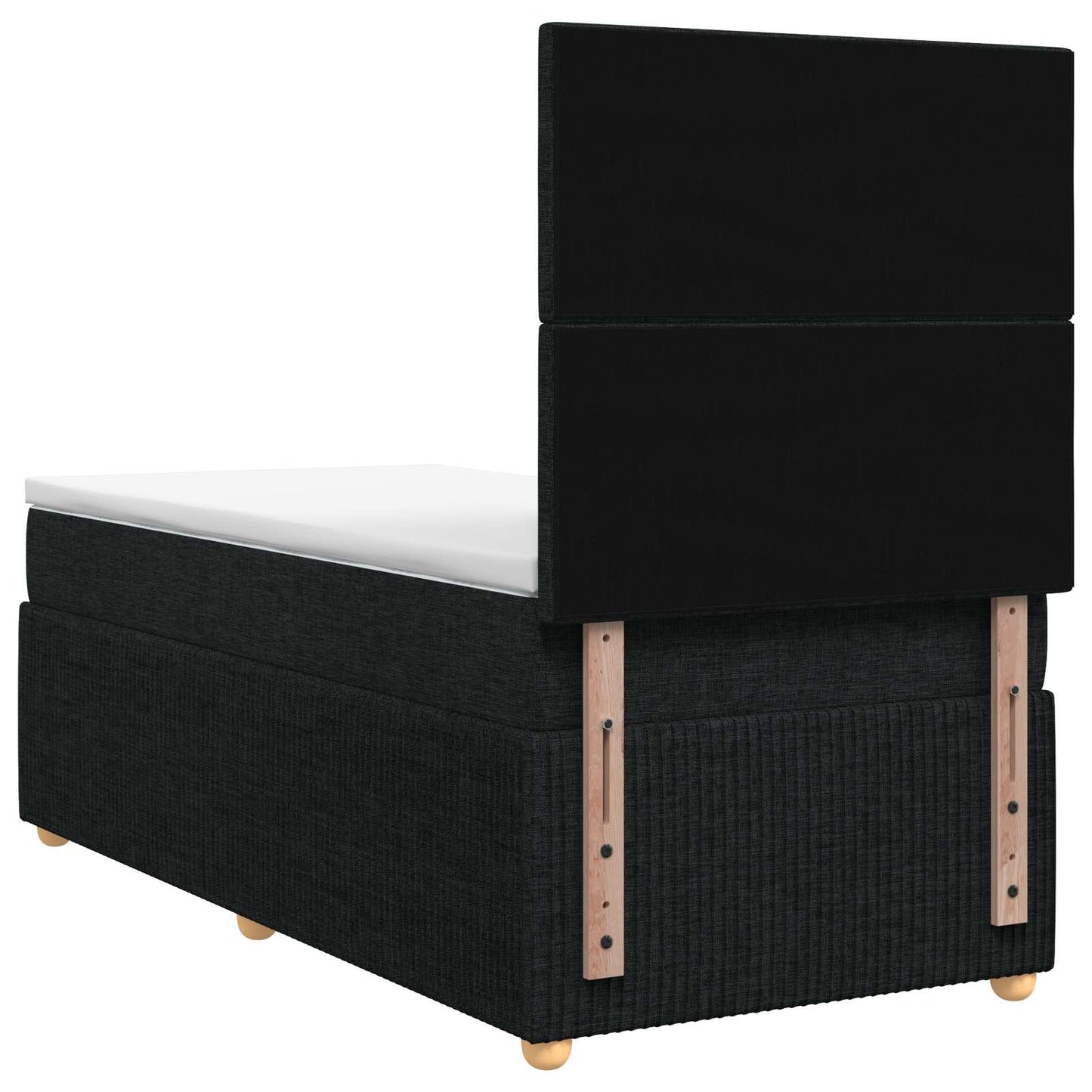 LED boksmadrasseng med madras Sort 80 x 200 cm Stof