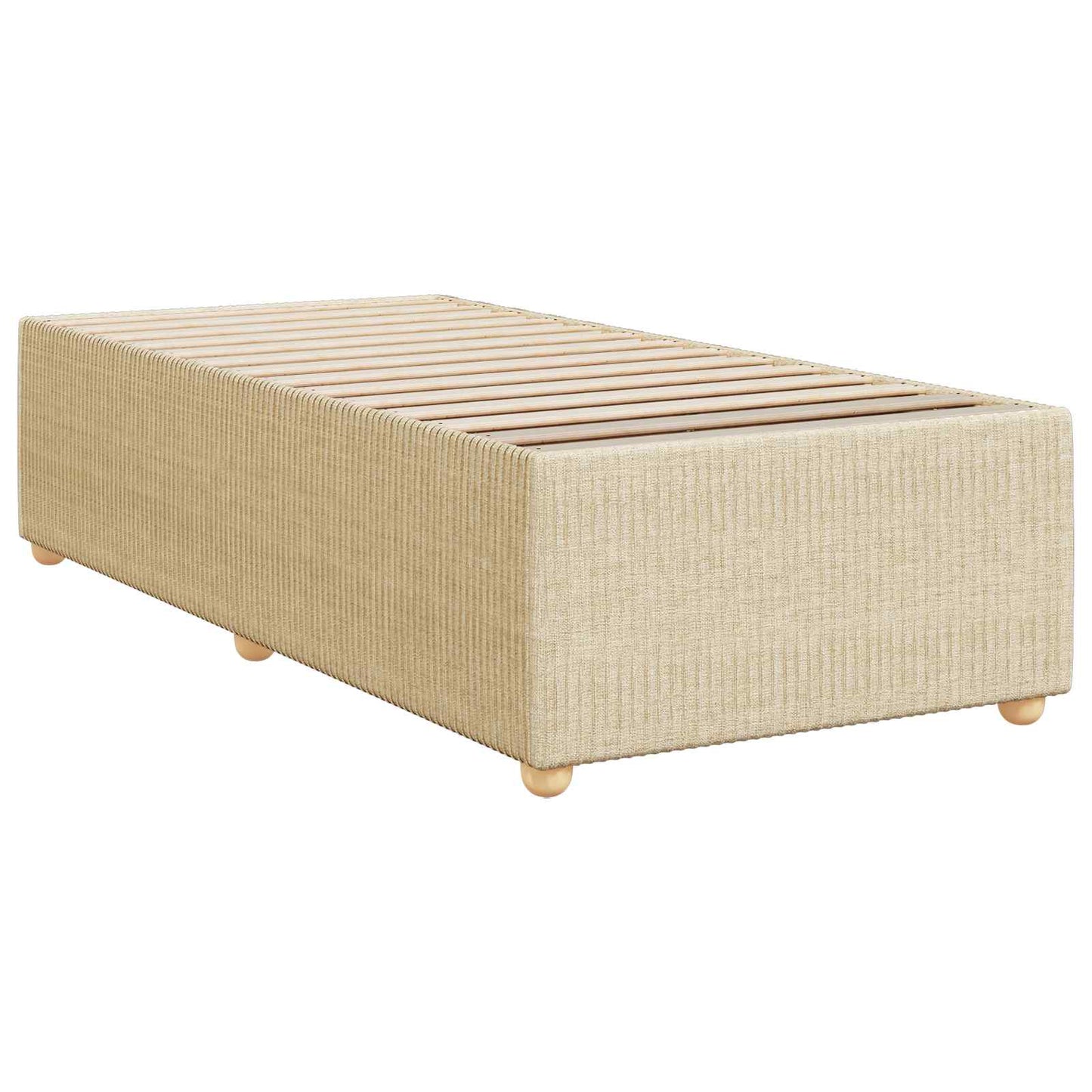 LED boksmadrasseng med madras Cremefarvet 80 x 200 cm Stof