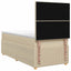 LED boksmadrasseng med madras Cremefarvet 90 x 200 cm Stof