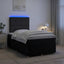 LED boksmadrasseng med madras Sort 120 x 190 cm Stof