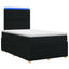 LED boksmadrasseng med madras Sort 120 x 190 cm Stof