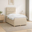 LED boksmadrasseng med madras Cremefarvet 120 x 190 cm Stof