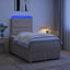 LED boksmadrasseng med madras Cremefarvet 120 x 190 cm Stof