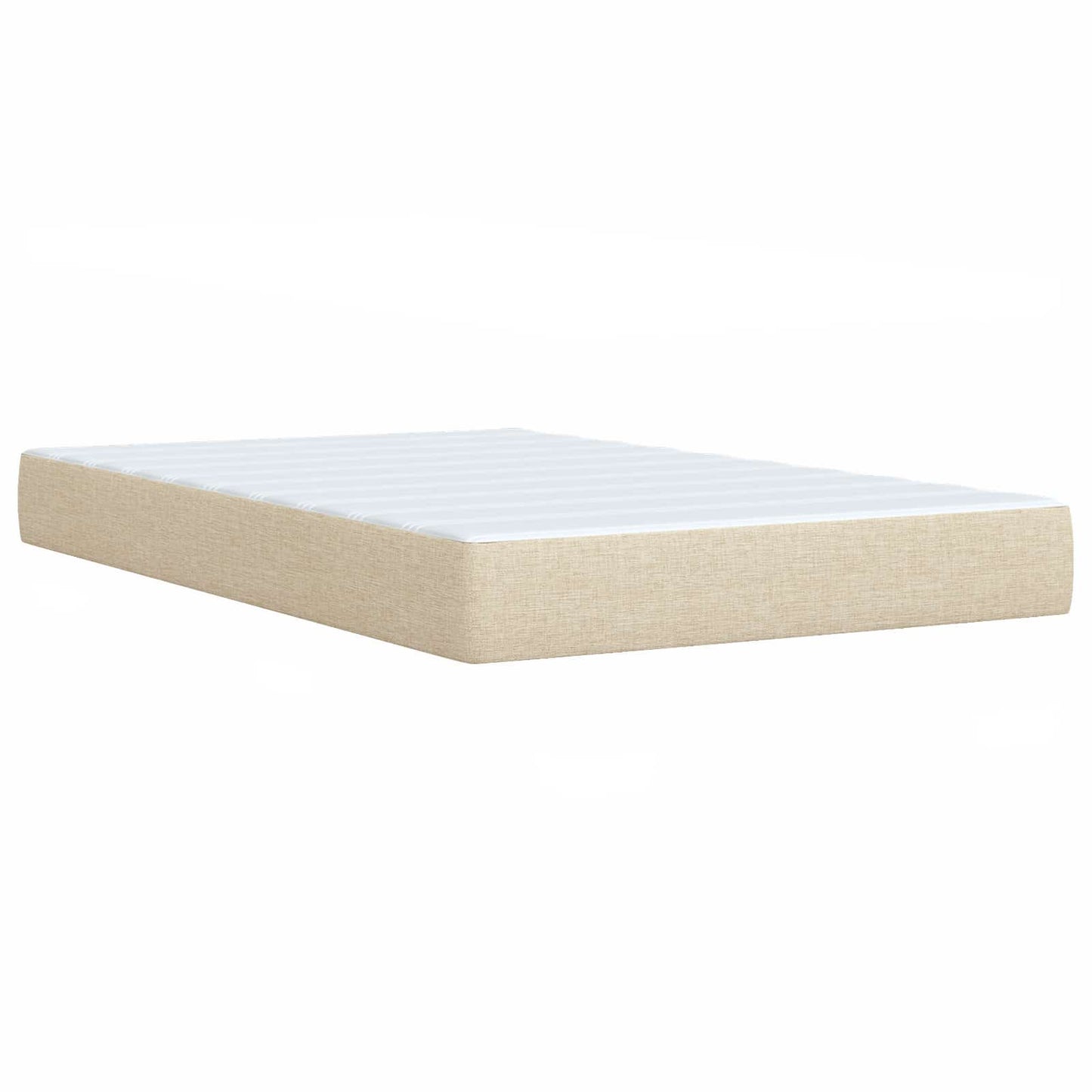 LED boksmadrasseng med madras Cremefarvet 120 x 190 cm Stof