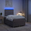 LED boksmadrasseng med madras Gråbrun 120 x 200 cm Stof