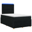 LED boksmadrasseng med madras Sort 120 x 200 cm Stof