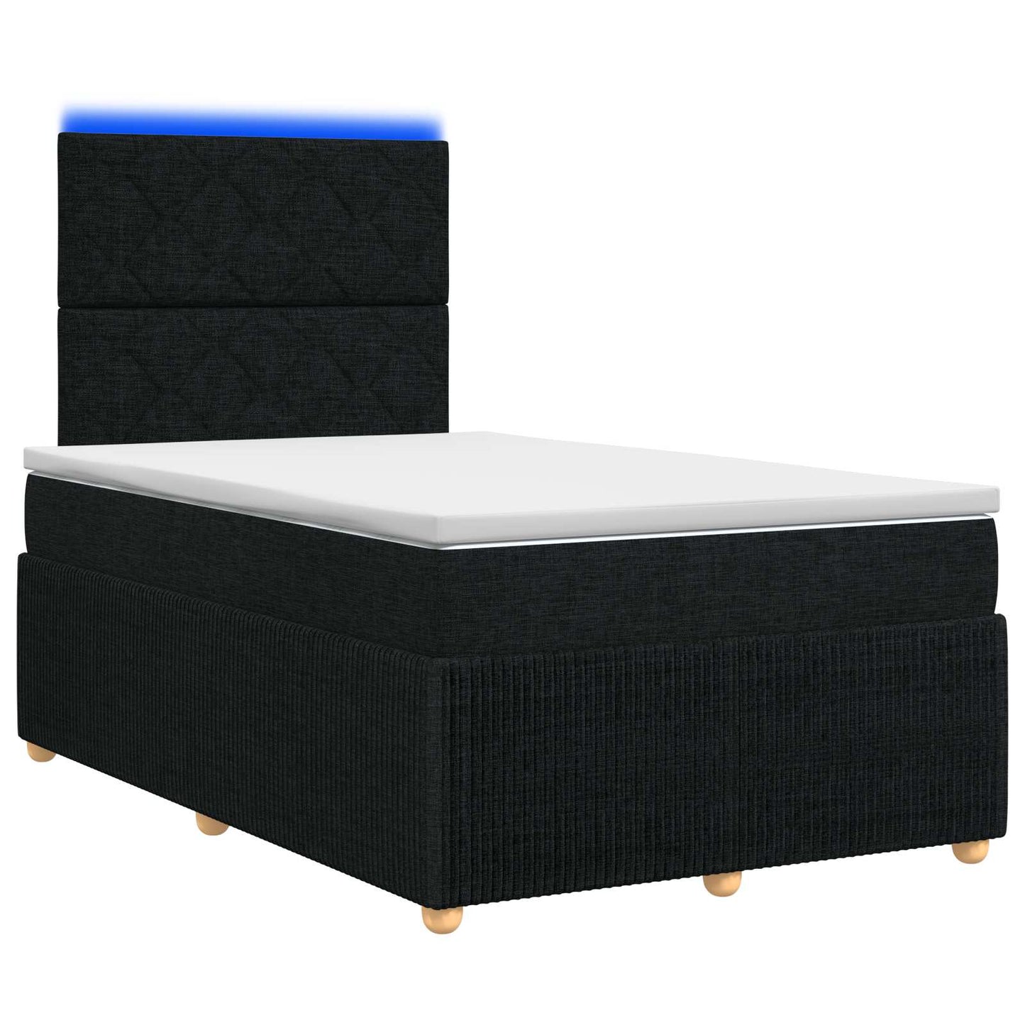 LED boksmadrasseng med madras Sort 120 x 200 cm Stof