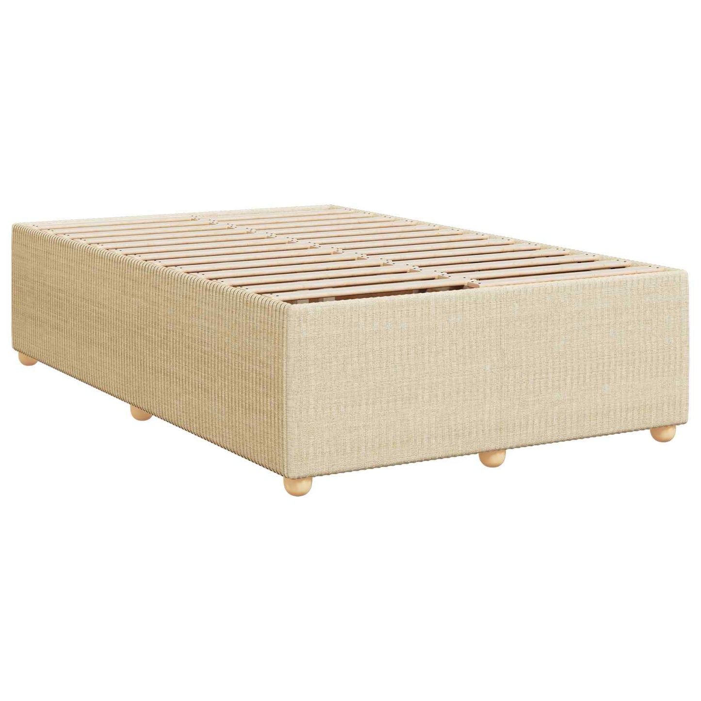 LED boksmadrasseng med madras Cremefarvet 120 x 200 cm Stof