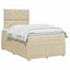 LED boksmadrasseng med madras Cremefarvet 120 x 200 cm Stof