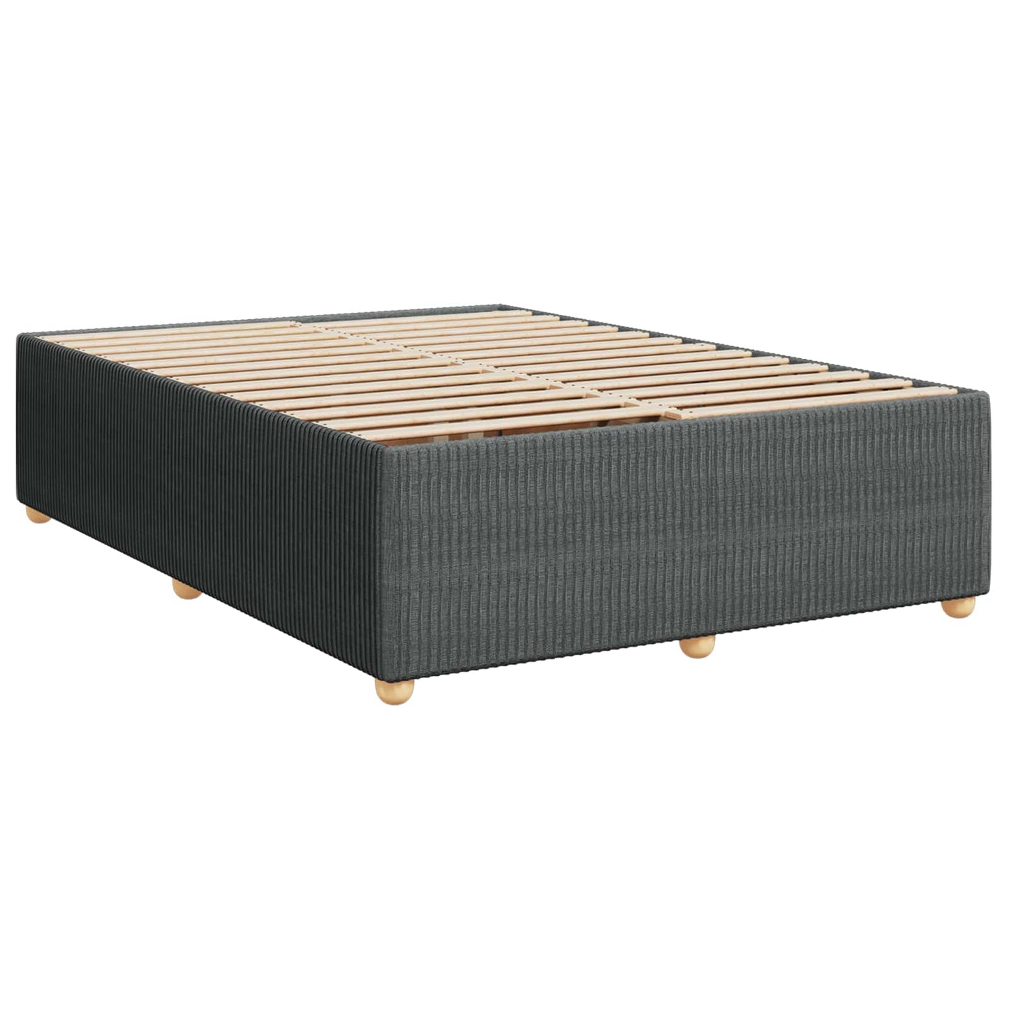 LED boksmadrasseng med madras Mørkegrå 140 x 190 cm Stof