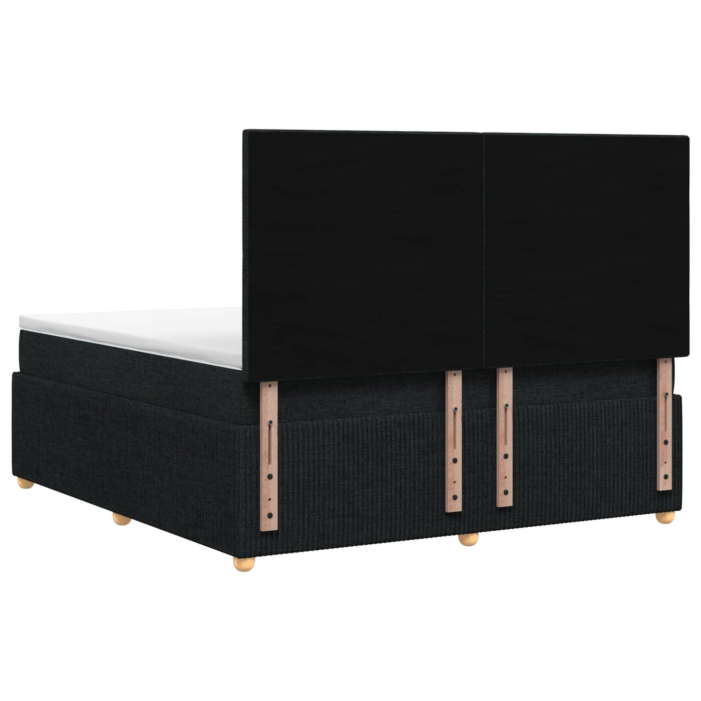 LED boksmadrasseng med madras Sort 140 x 190 cm Stof