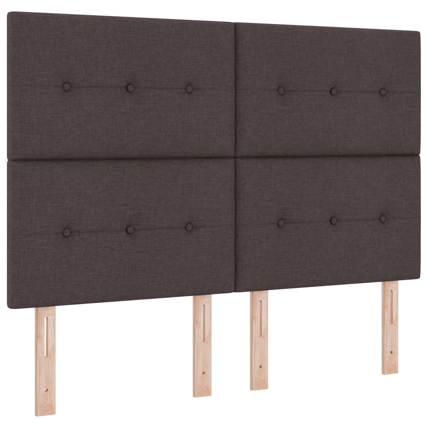 LED boksmadrasseng med madras Mørk Brun 140 x 190 cm Stof
