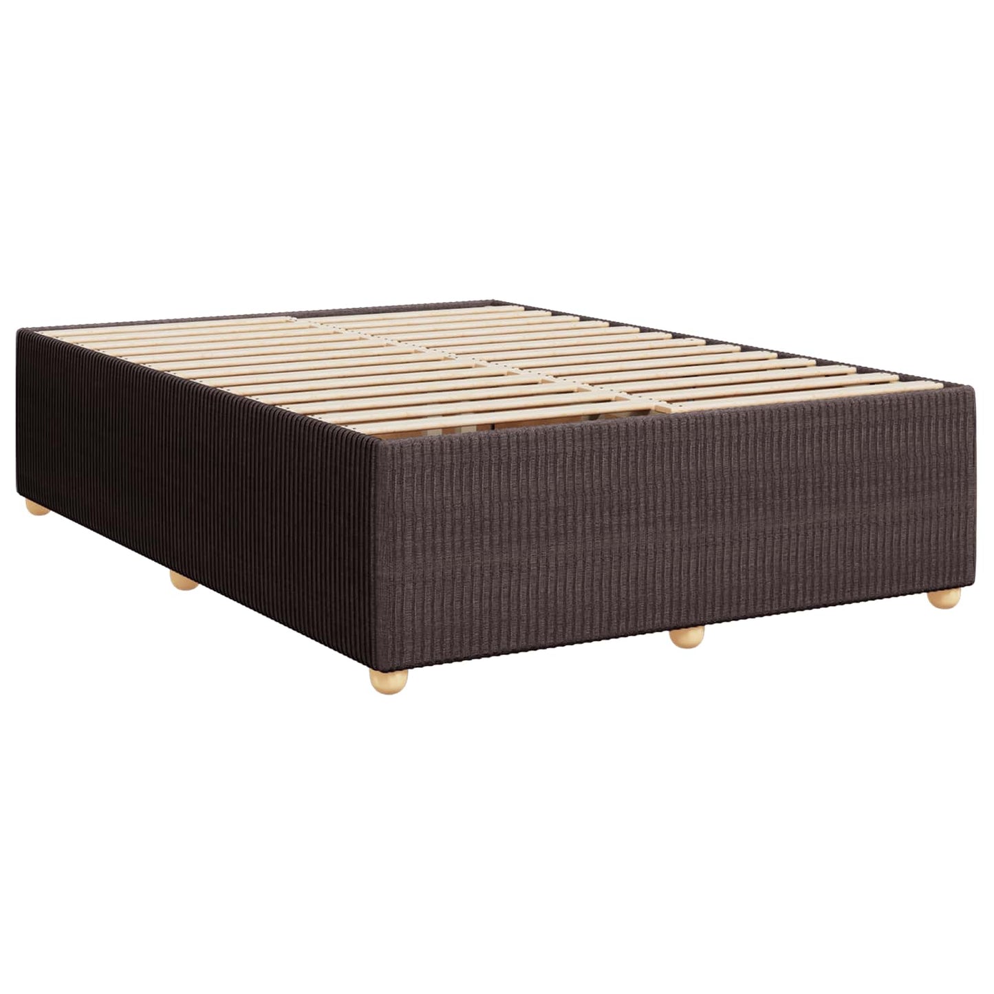 LED boksmadrasseng med madras Mørk Brun 140 x 190 cm Stof