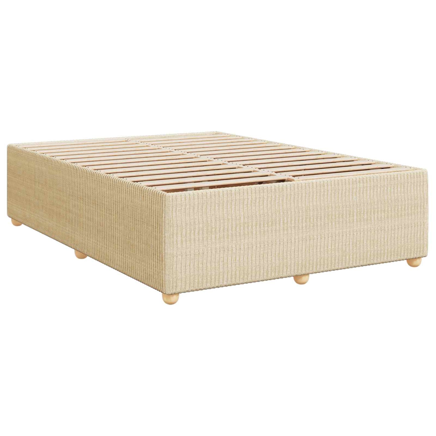 LED boksmadrasseng med madras Cremefarvet 140 x 190 cm Stof