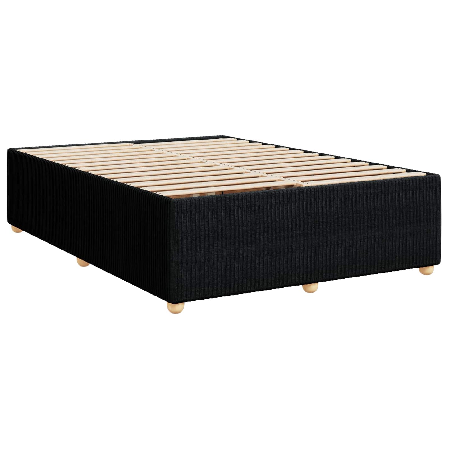 LED boksmadrasseng med madras Sort 140 x 190 cm Stof
