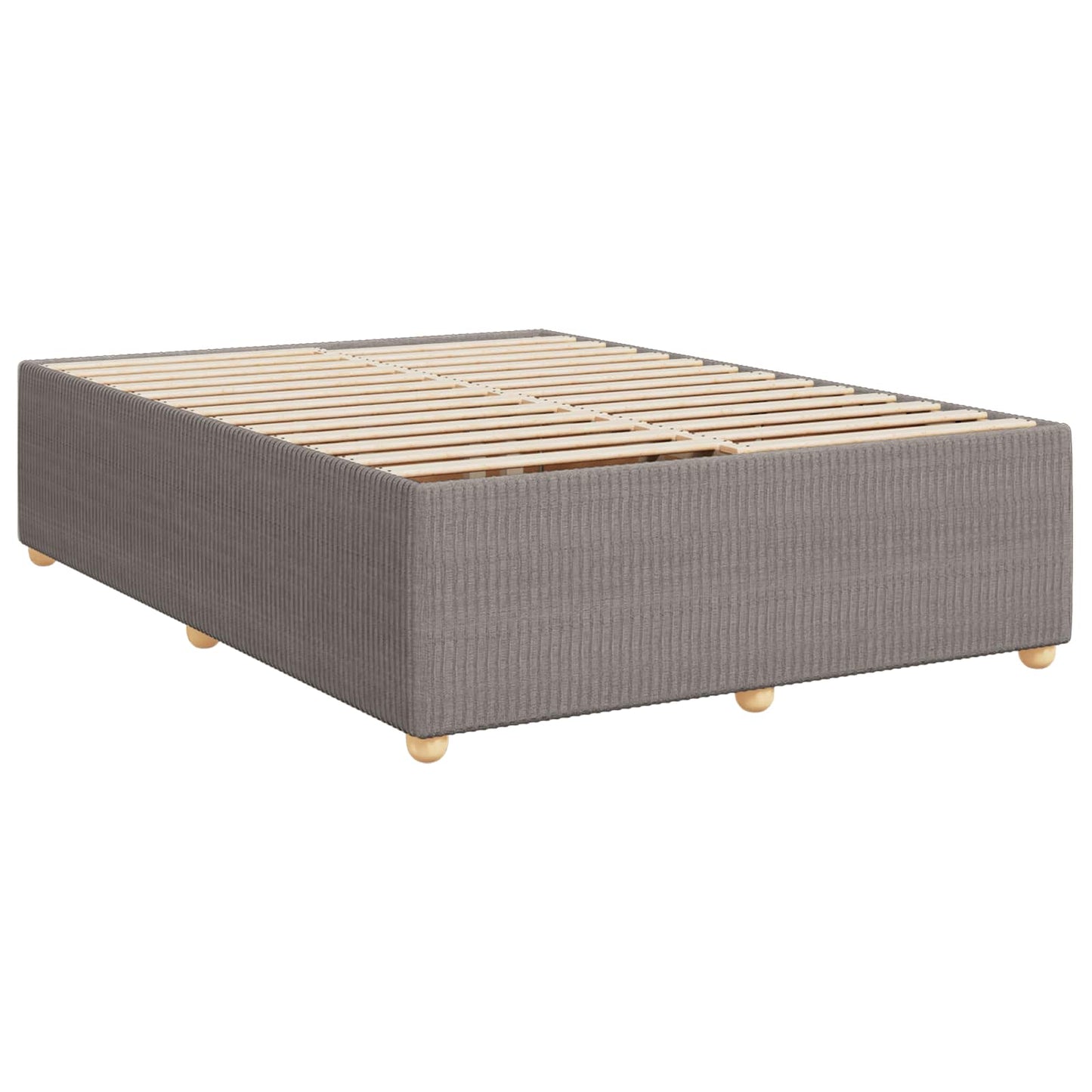 LED boksmadrasseng med madras Gråbrun 140 x 190 cm Stof