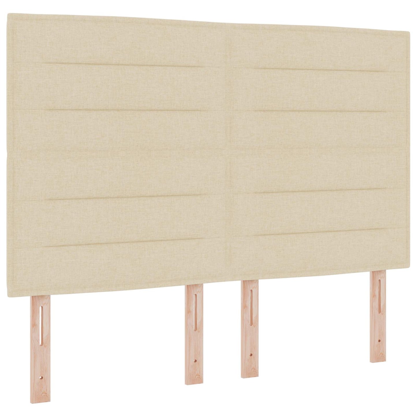 LED boksmadrasseng med madras Cremefarvet 140 x 200 cm Stof