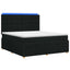LED boksmadrasseng med madras Sort 140 x 200 cm Stof
