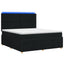 LED boksmadrasseng med madras Sort 140 x 200 cm Stof