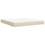 LED boksmadrasseng med madras Cremefarvet 160 x 200 cm Stof
