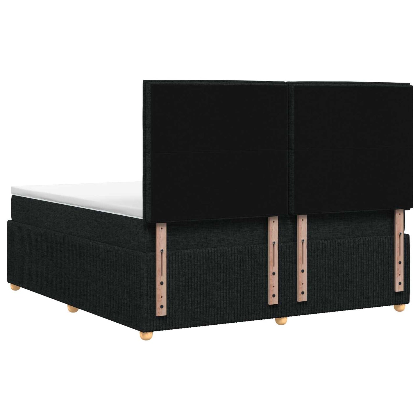 LED boksmadrasseng med madras Sort 180 x 200 cm Stof