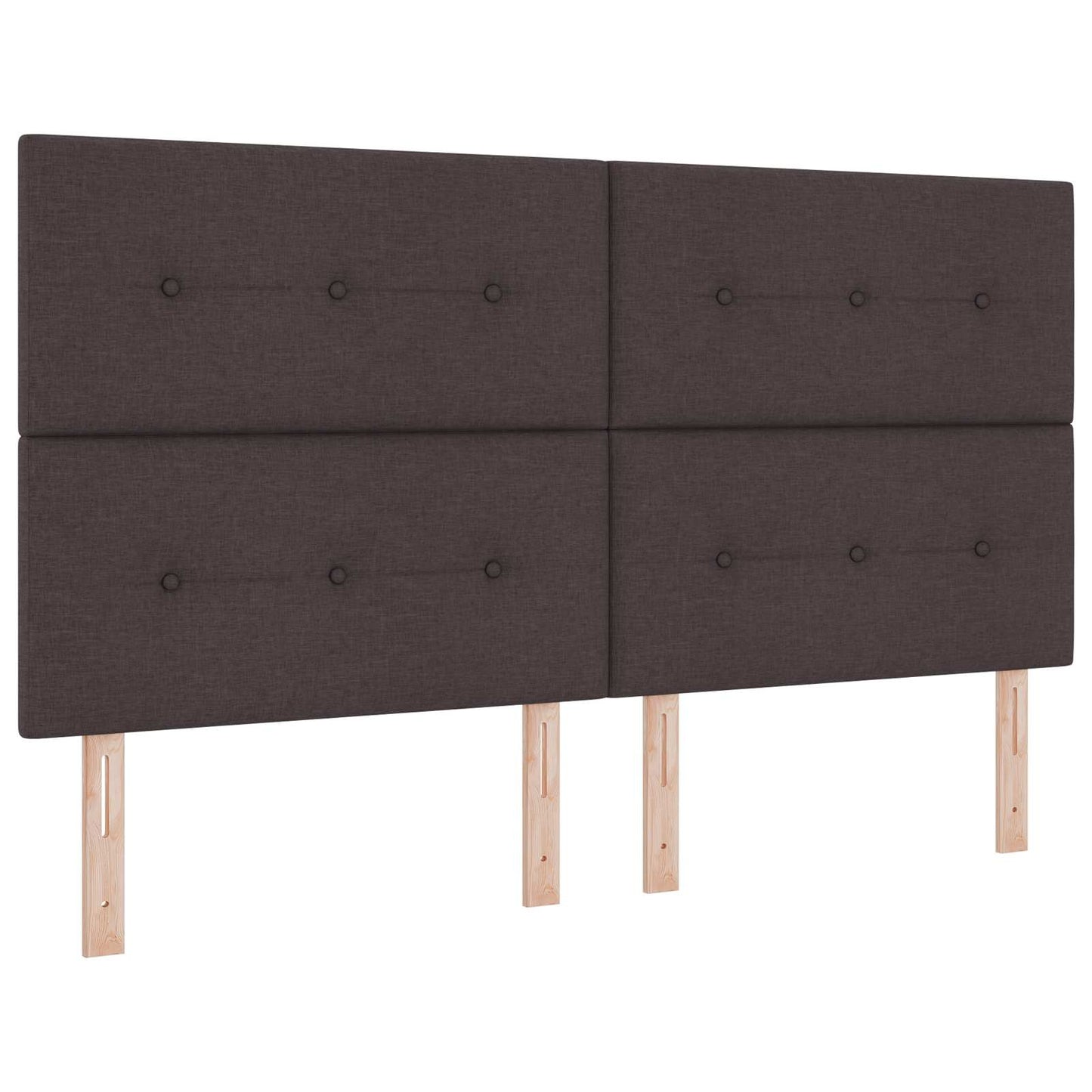 LED boksmadrasseng med madras Mørk Brun 180 x 200 cm Stof