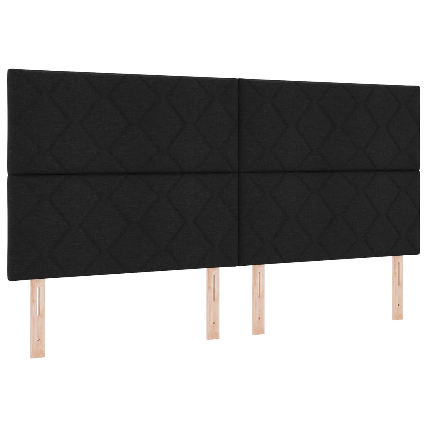 LED boksmadrasseng med madras Sort 200 x 200 cm Stof