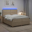 LED boksmadrasseng med madras Cremefarvet 200 x 200 cm Stof