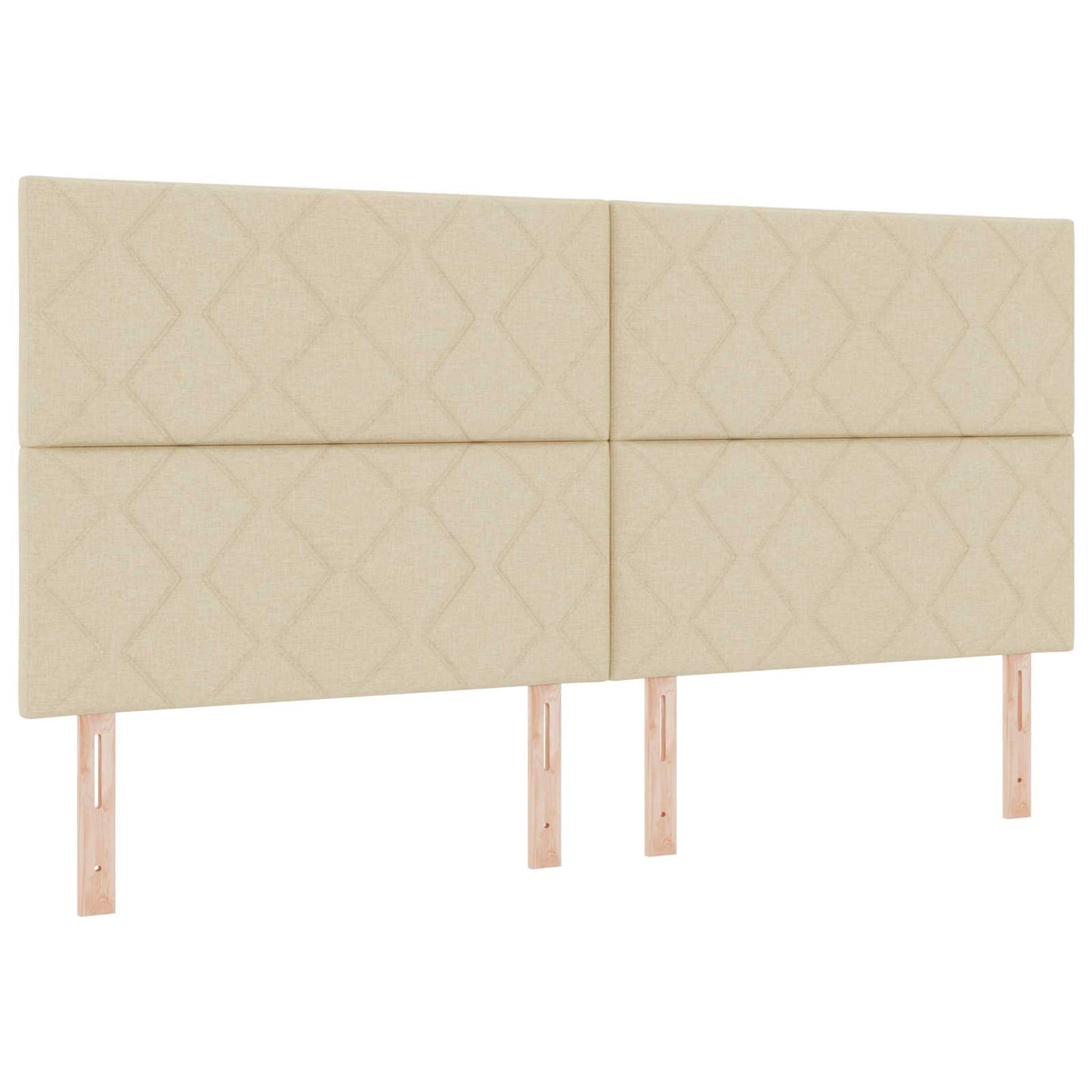 LED boksmadrasseng med madras Cremefarvet 200 x 200 cm Stof