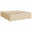 LED boksmadrasseng med madras Cremefarvet 200 x 200 cm Stof